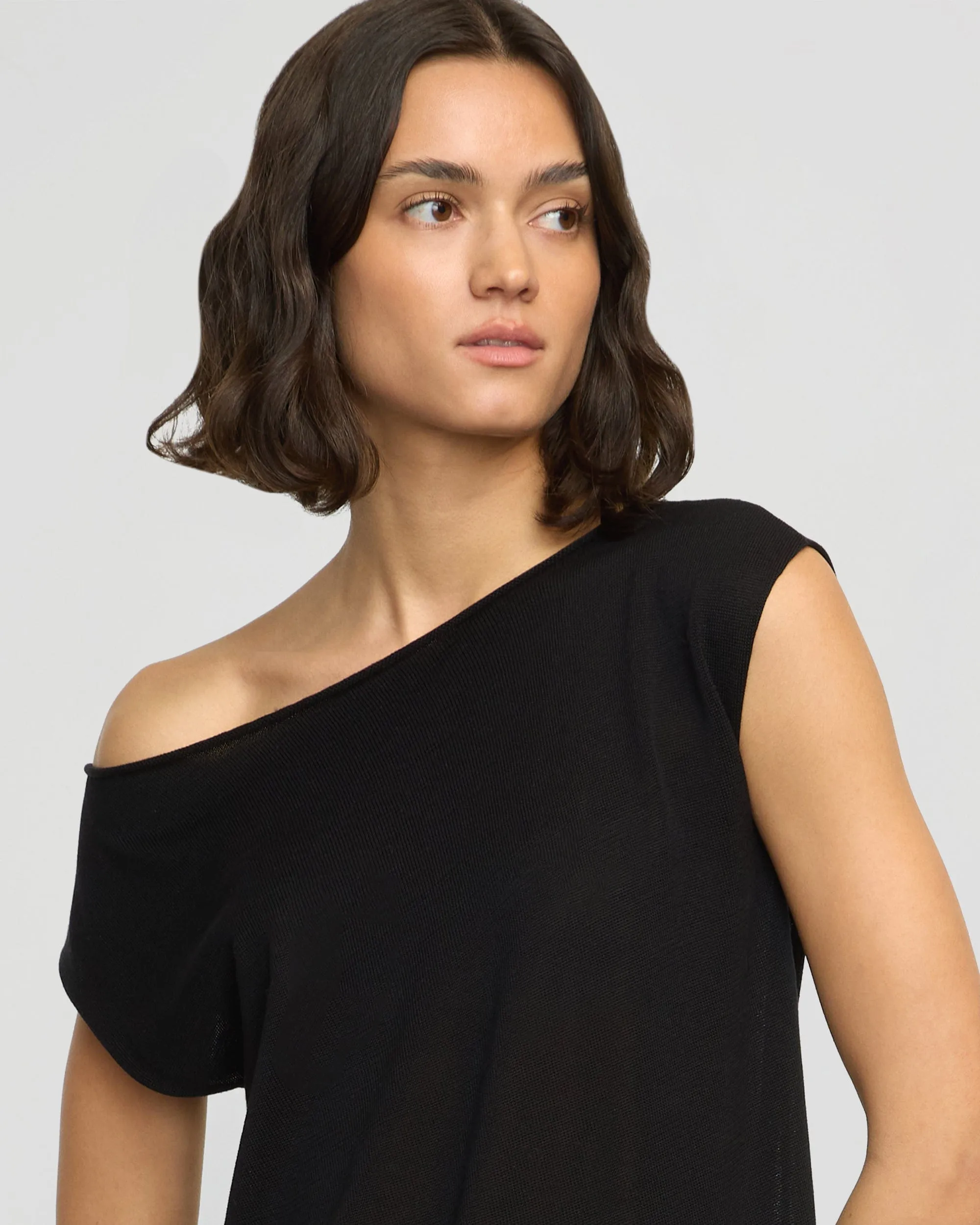 Hanna Off-Shoulder Tencel-Wool Top Zero Pilling Guarantee