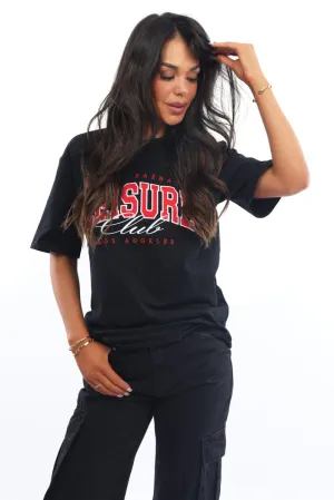 Black Graphic Tee Short Sleeve Pre Shrunk Fabric Stylish Layer Look