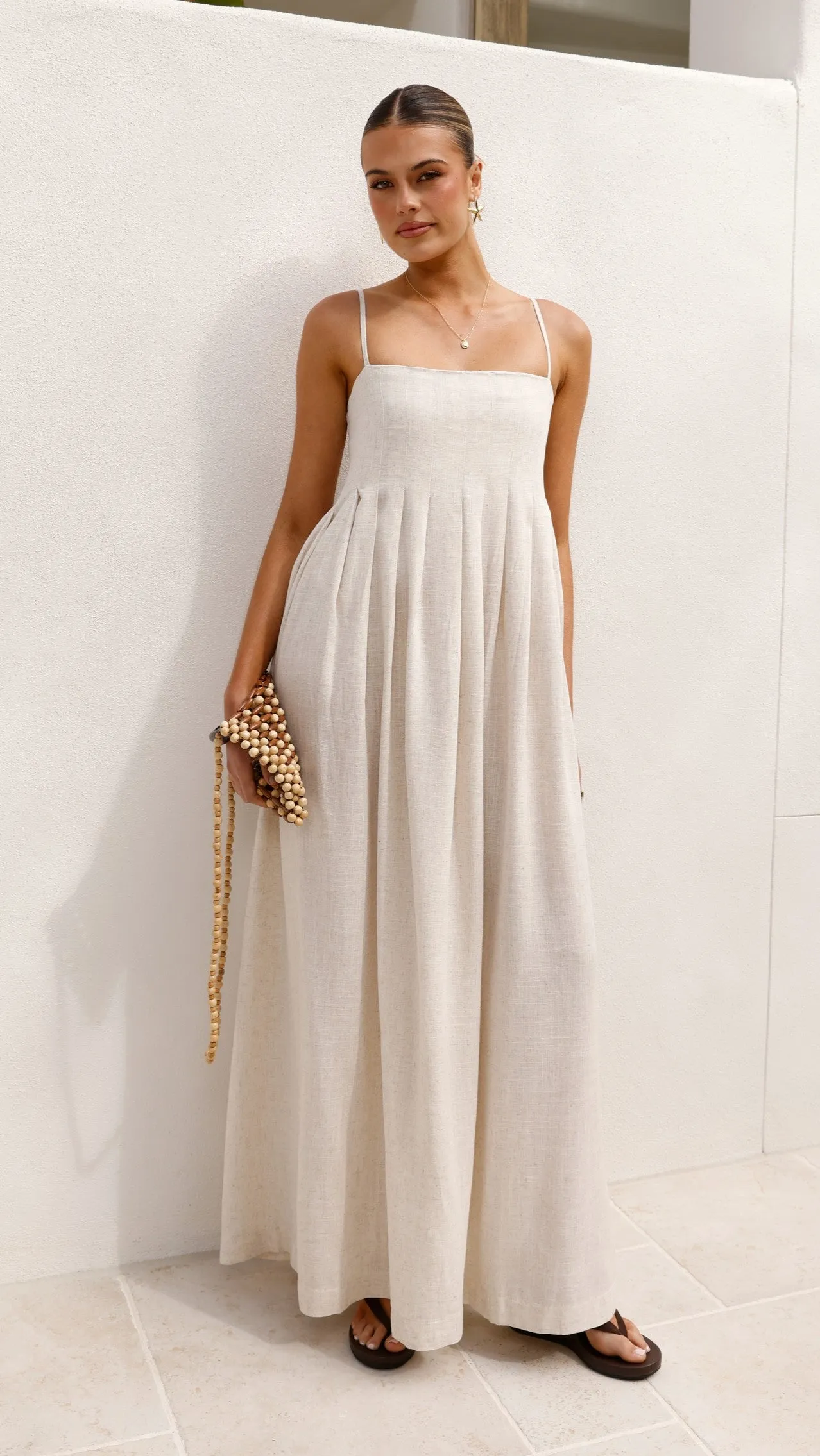 Print Allover Heroine Mood Pippy Maxi Dress - Natural