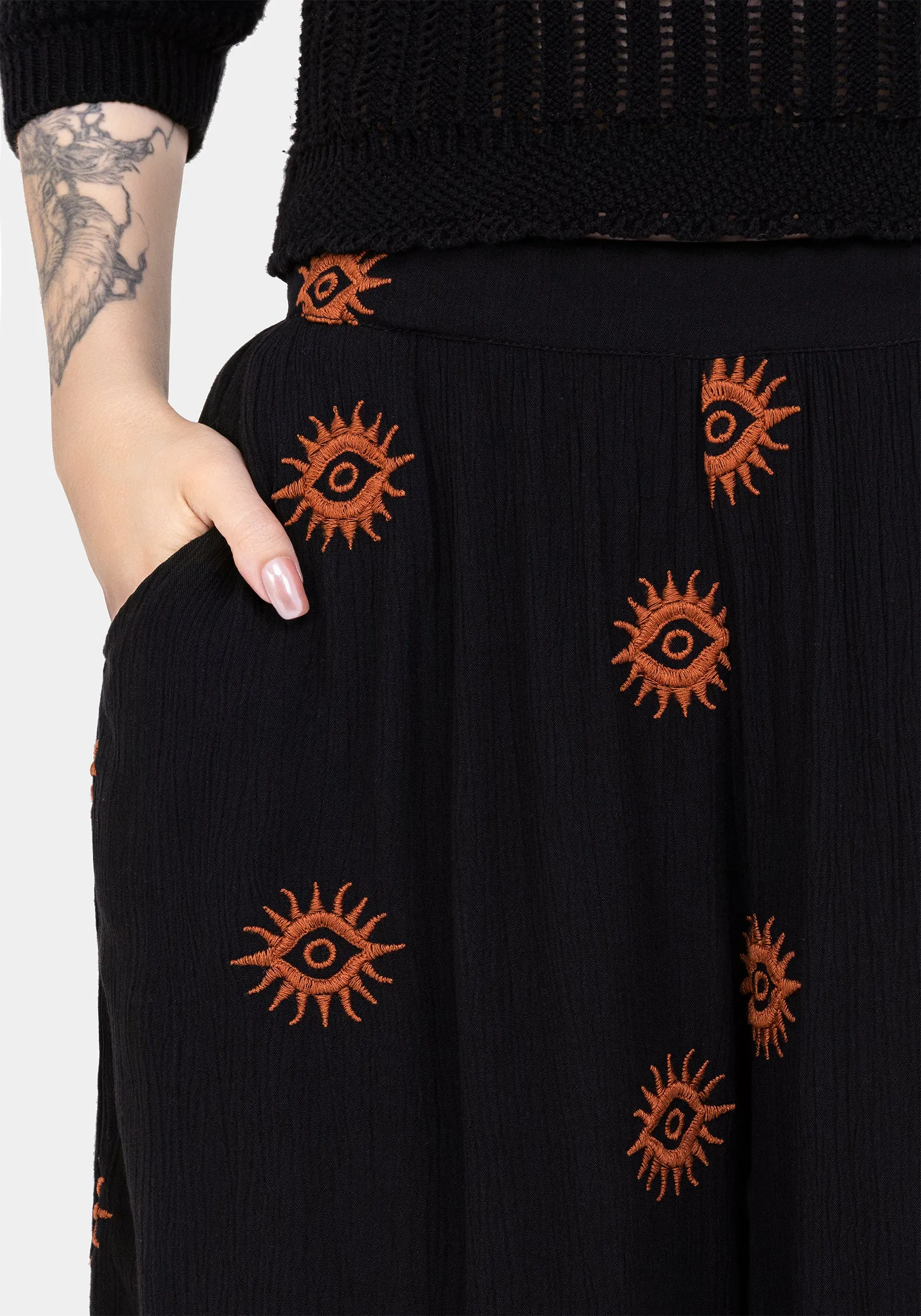 Weekend Ready Solstice Embroidered Wide Leg Culotte