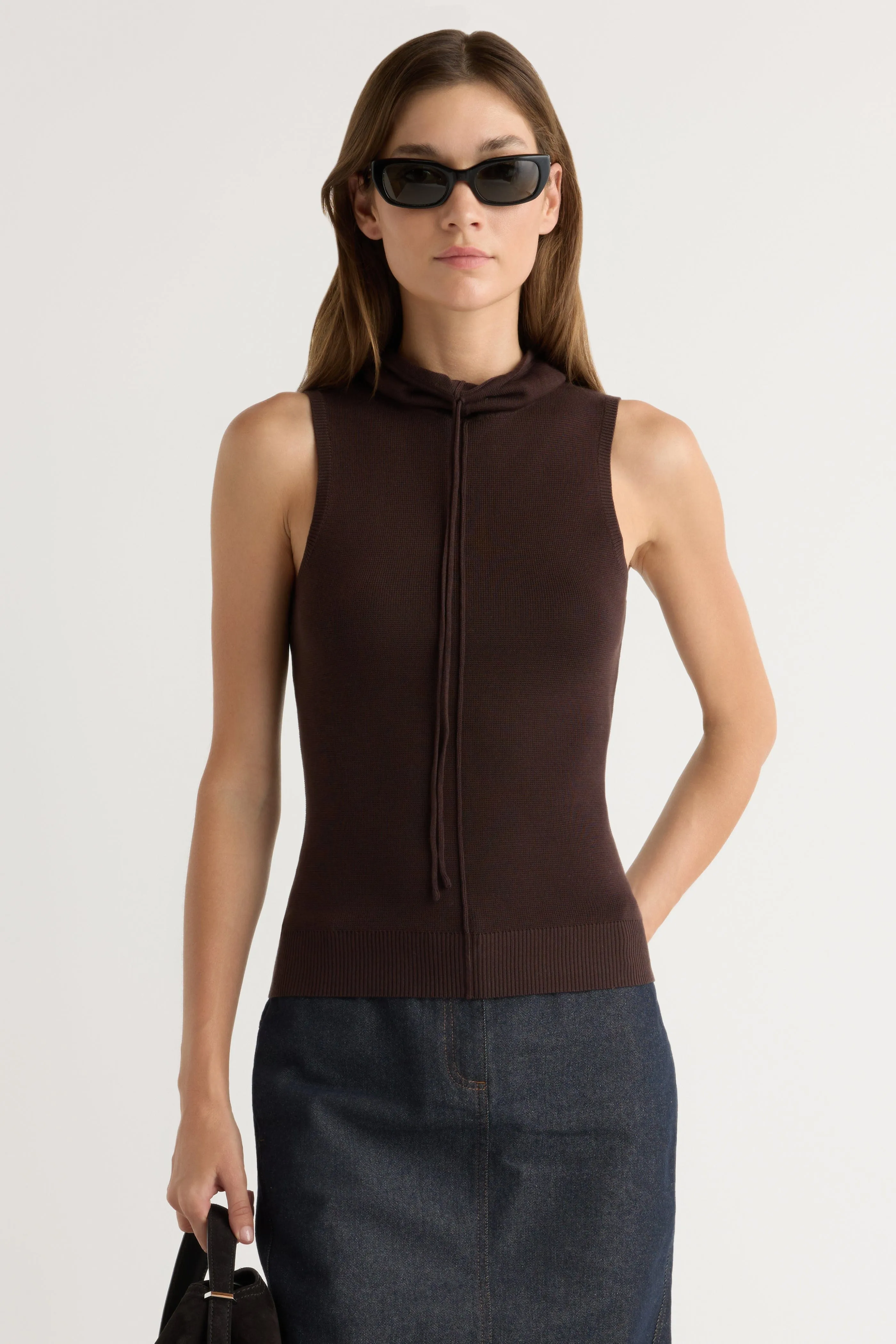 Sustainable Yarn Tammy Cinched-Neck Tencel-Blend Top