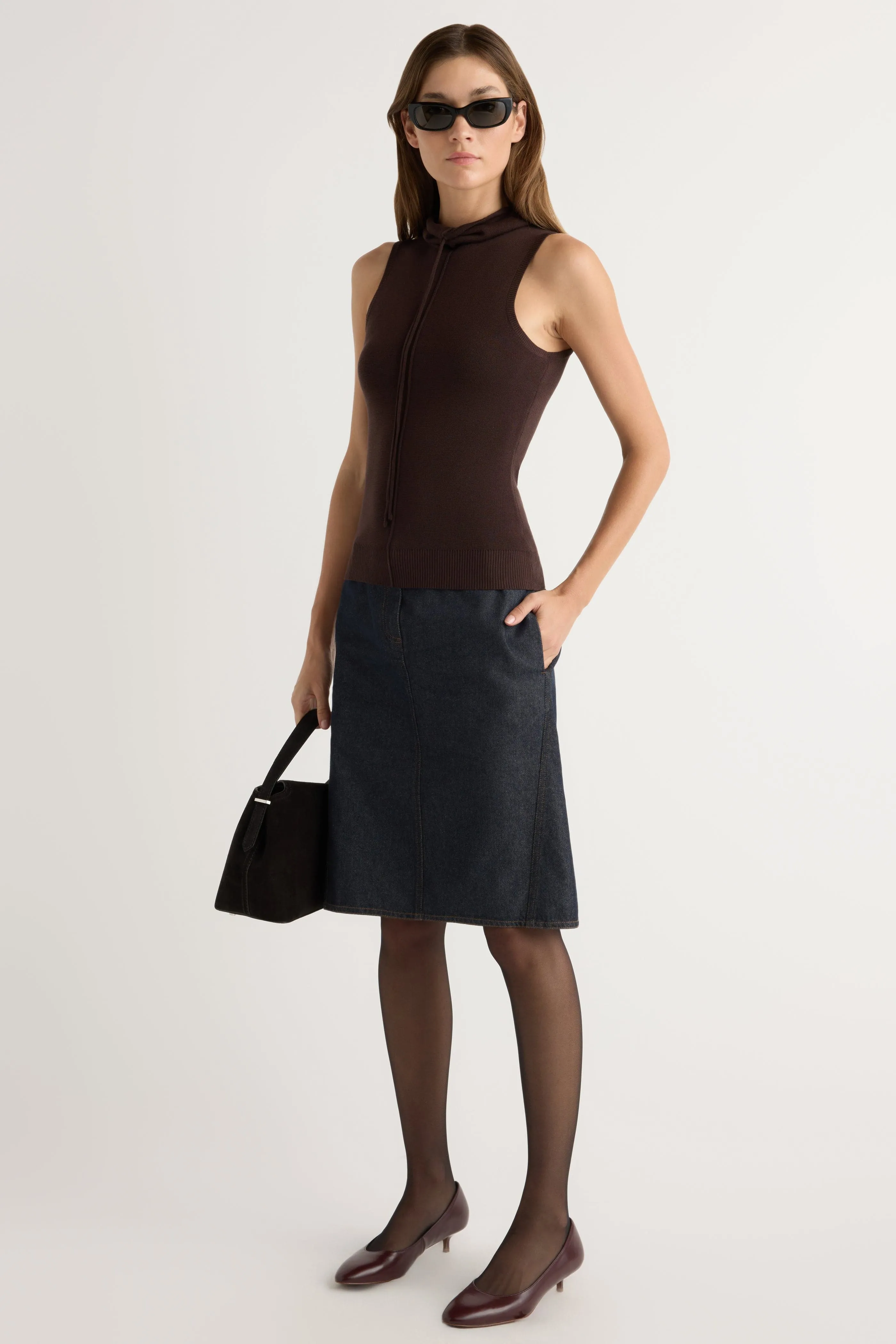Thermal Lining Sophisticated Layers Tammy Cinched-Neck Tencel-Blend Top