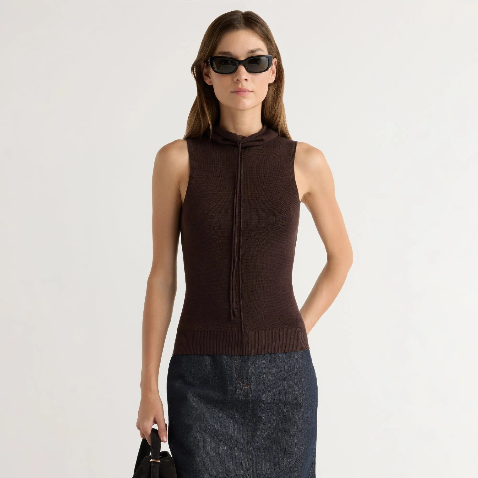Comfort Knitwear Tammy Cinched-Neck Tencel-Blend Top