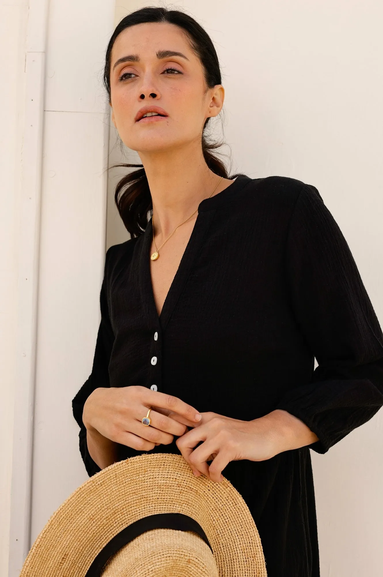 Serena Cheesecloth Dress | Black Glam Lady