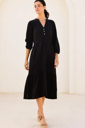 Soft Grace Serena Cheesecloth Dress | Black