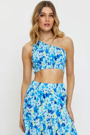 Print Singlet Top Crop Breath Skin Match Fit