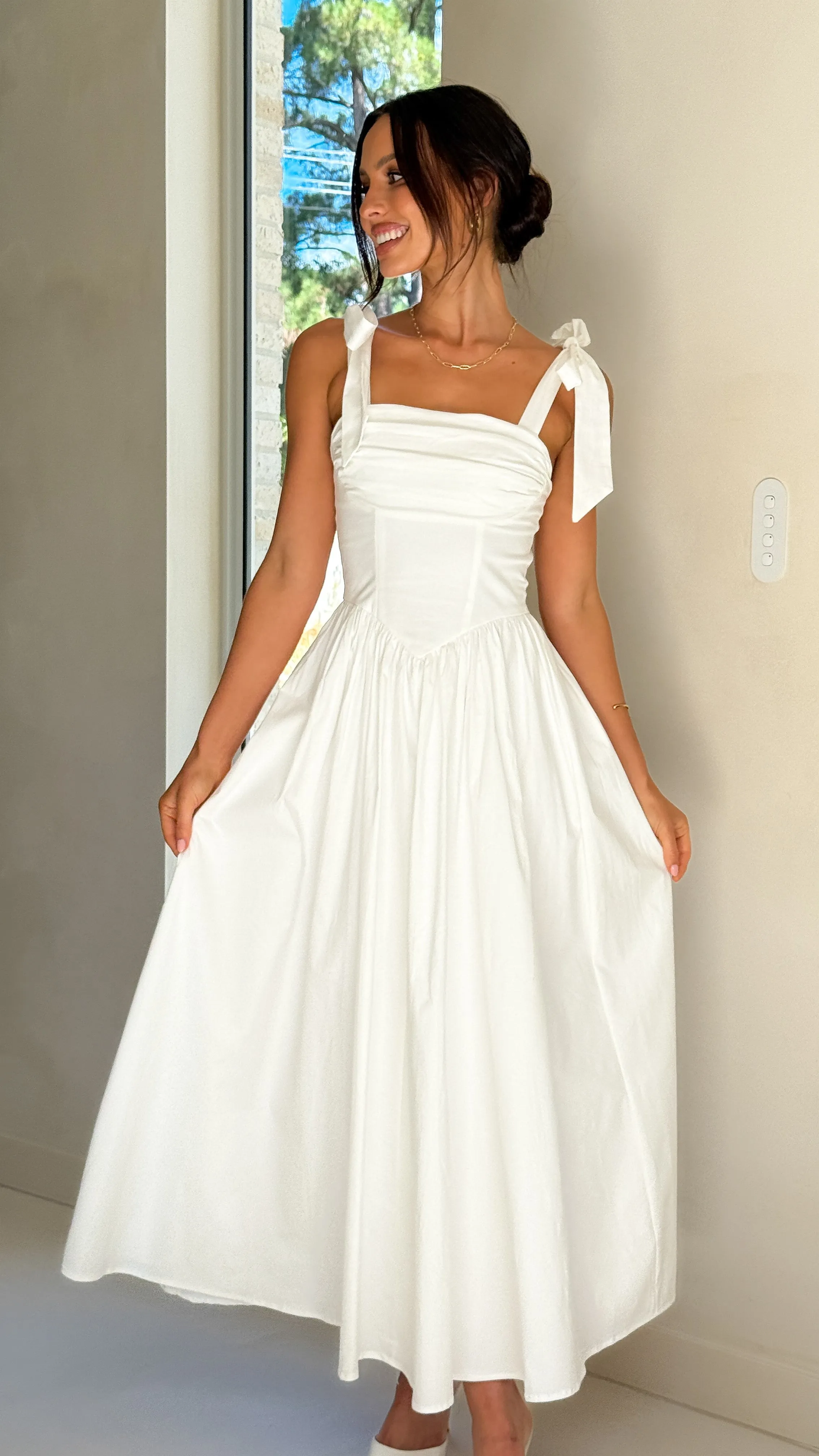 Haisley Maxi Dress - White Batiste Soft