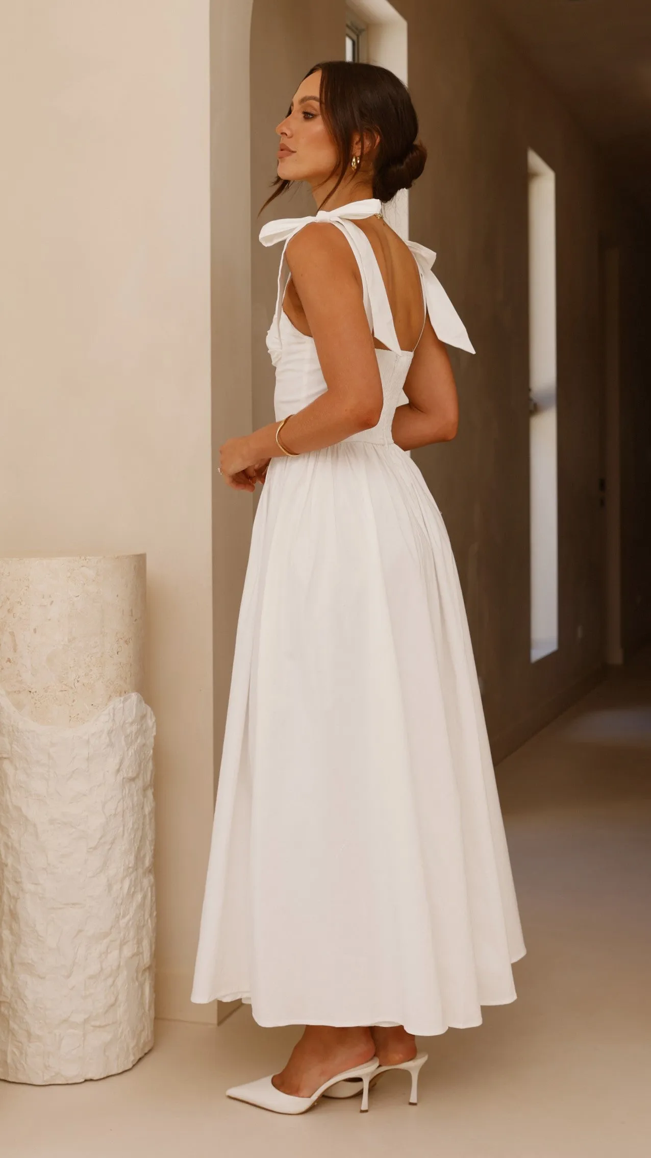 Haisley Maxi Dress - White Layer Ready Life Soft
