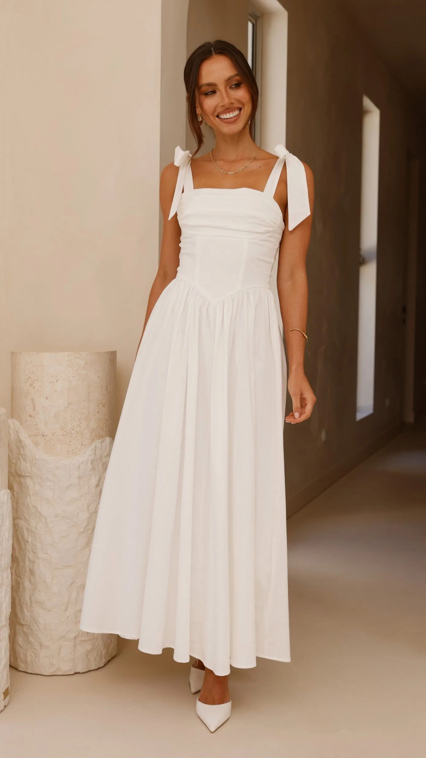 Applique Glow Haisley Maxi Dress - White