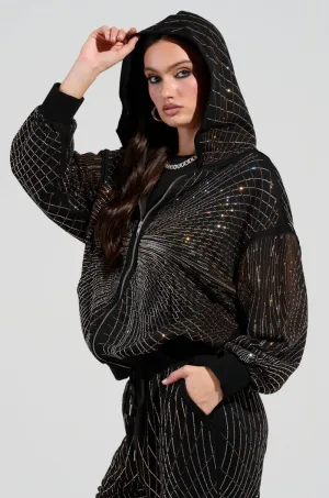 product birthday allure LIGHTS, CAMERA, ACTION! EMBELLISHED ZIP UP SWEATSHIRT