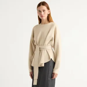 Casual Fashion Ribbed cuff Nara Tie-Front Knit Sweater