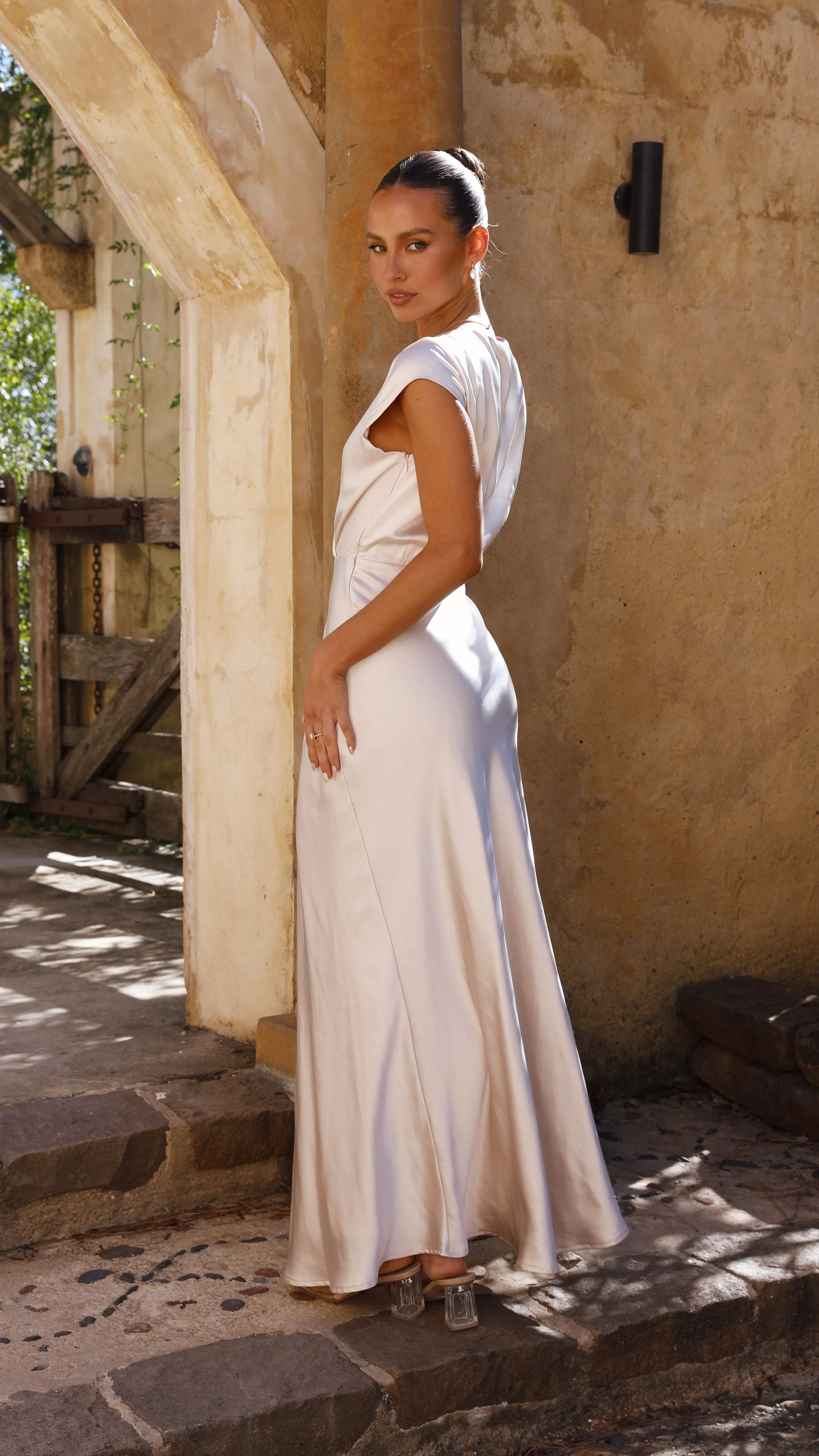 Shimmer Light Gala Mood Selma Maxi Dress - Champagne