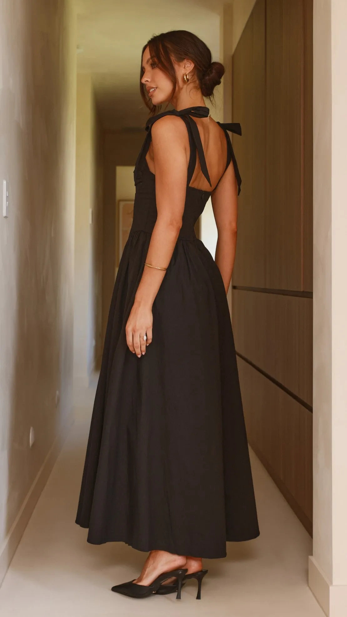 Haisley Maxi Dress - Black With its sophisticated design this dress will always remain a classic wardrobe piece Patch Work