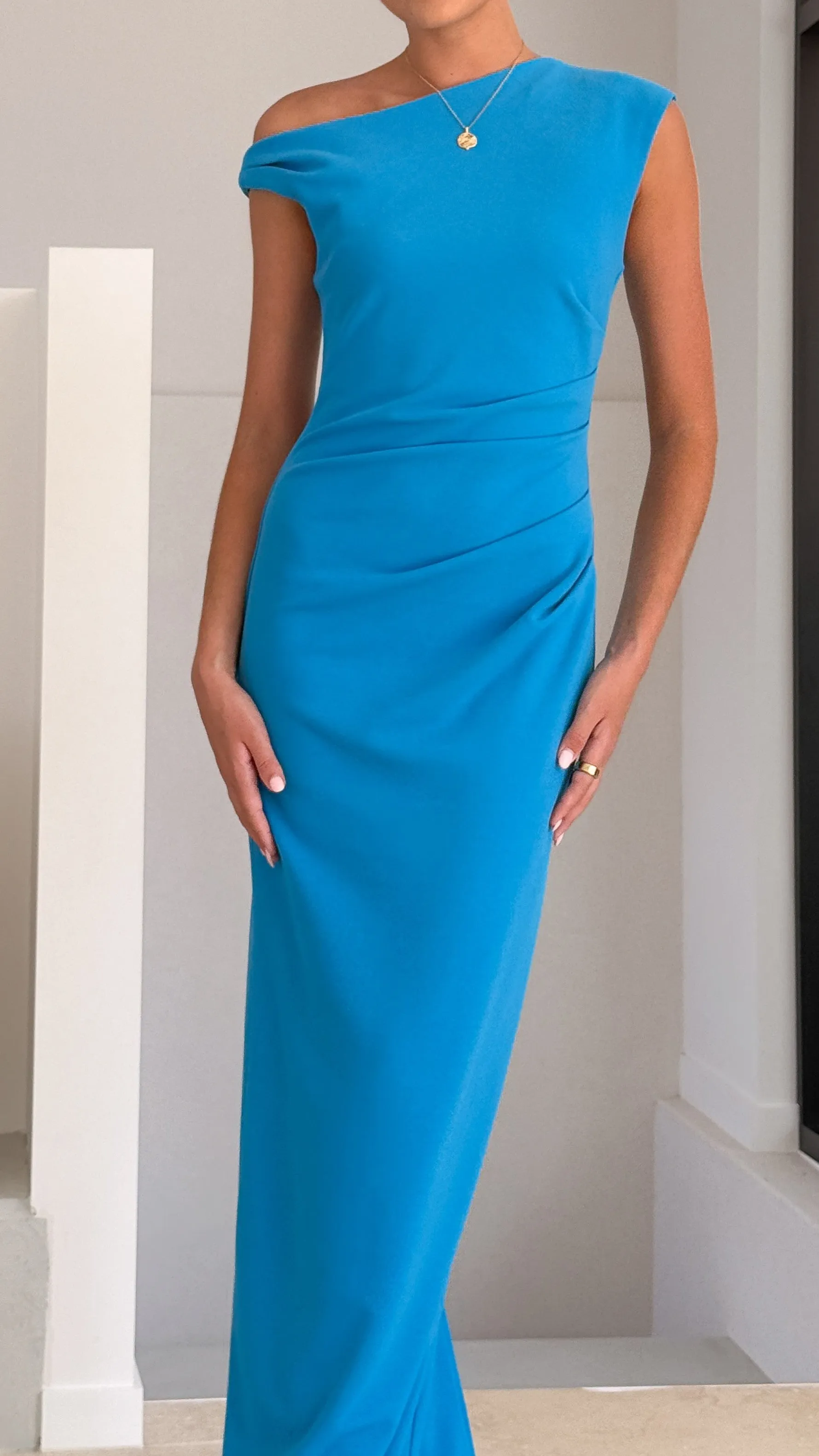 Layered maxi for special events Breezy resort maxi Lilah Maxi Dress - Azure Blue