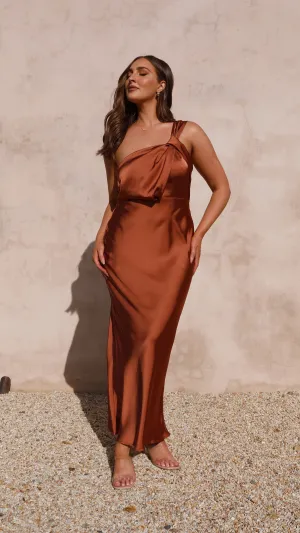 Greta Maxi Dress - Copper Net Glow Gold Touch