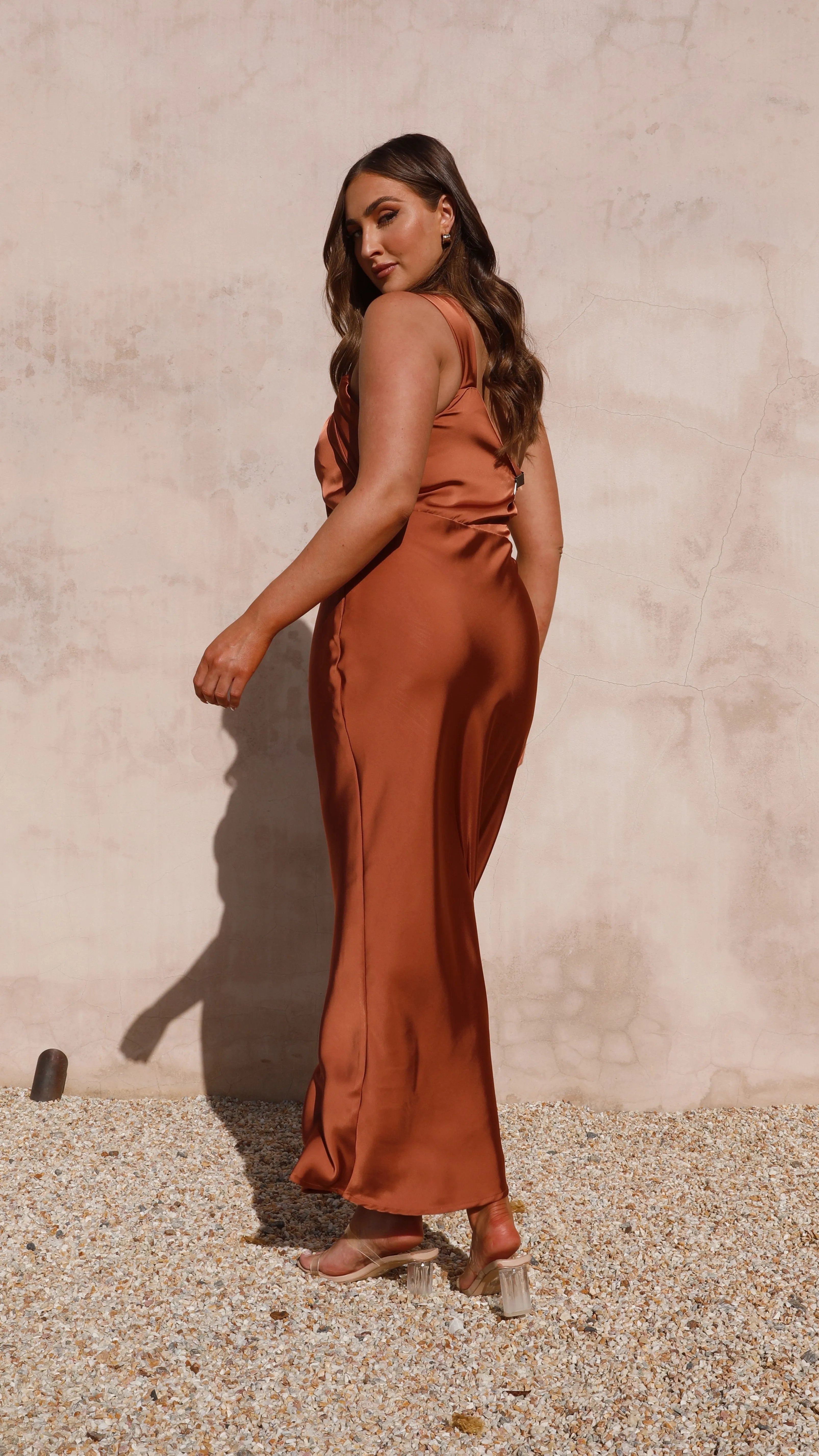 This maxi dress is perfect for creating a chic and polished look without trying too hard Greta Maxi Dress - Copper