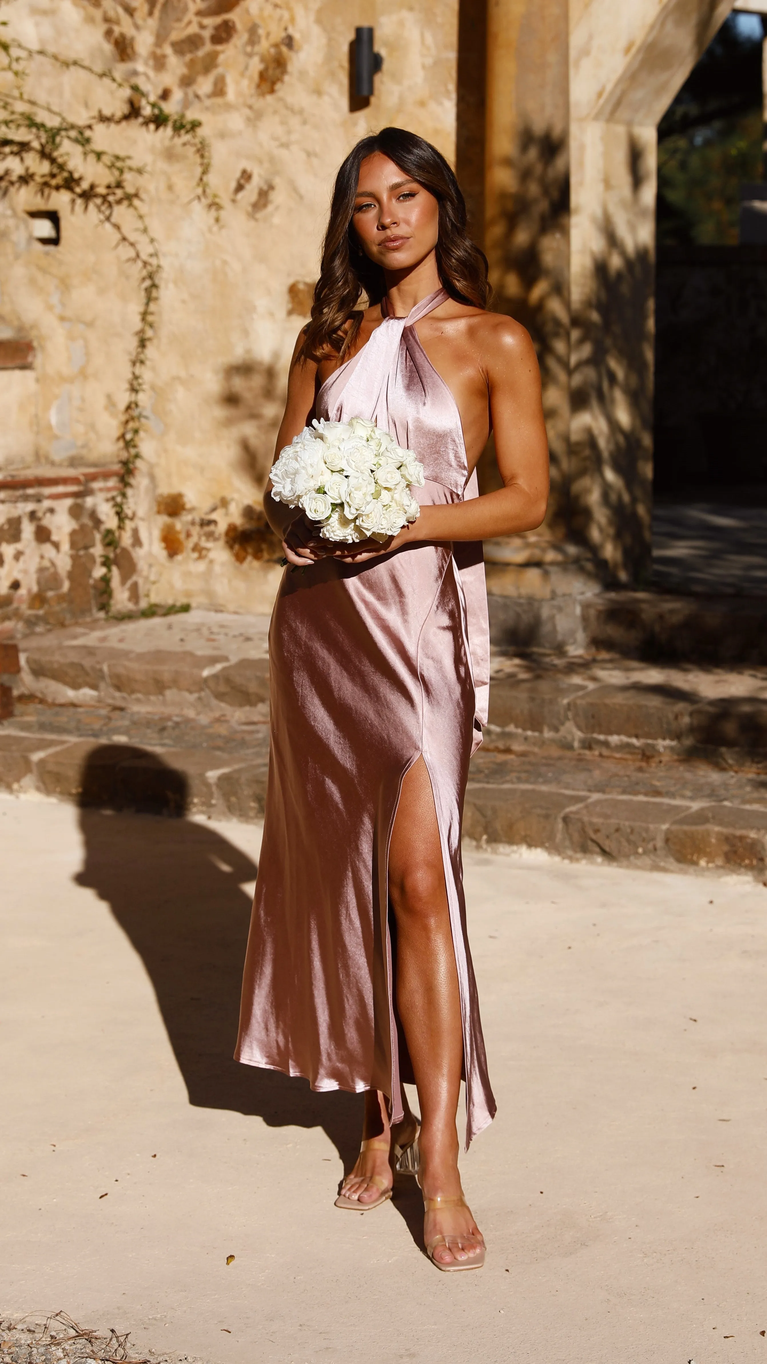 Tulle Glow Amalia Maxi Dress - Dusty Pink