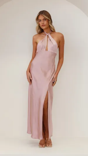 Amalia Maxi Dress - Dusty Pink Net Glow Wood Bridge
