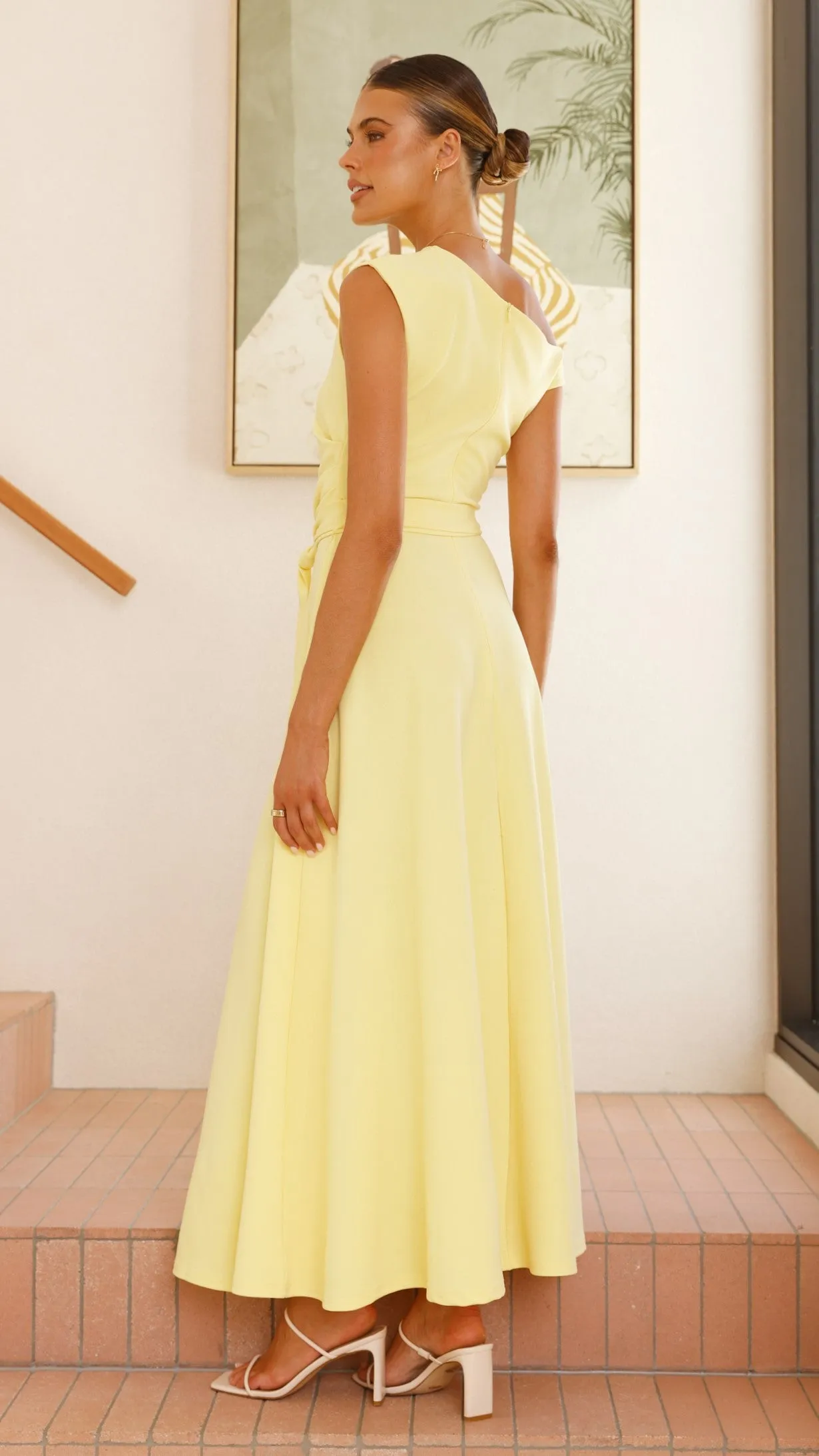 Feminine flowing piece Evening Mist Gemma Maxi Dress - Baby Yellow