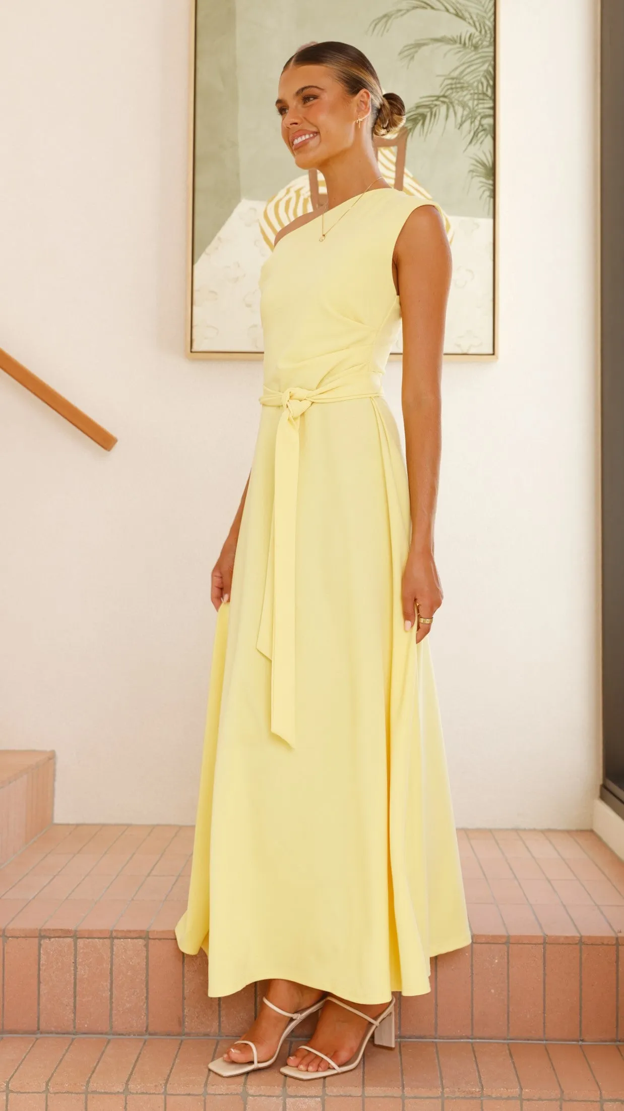 Pastel tone Gemma Maxi Dress - Baby Yellow