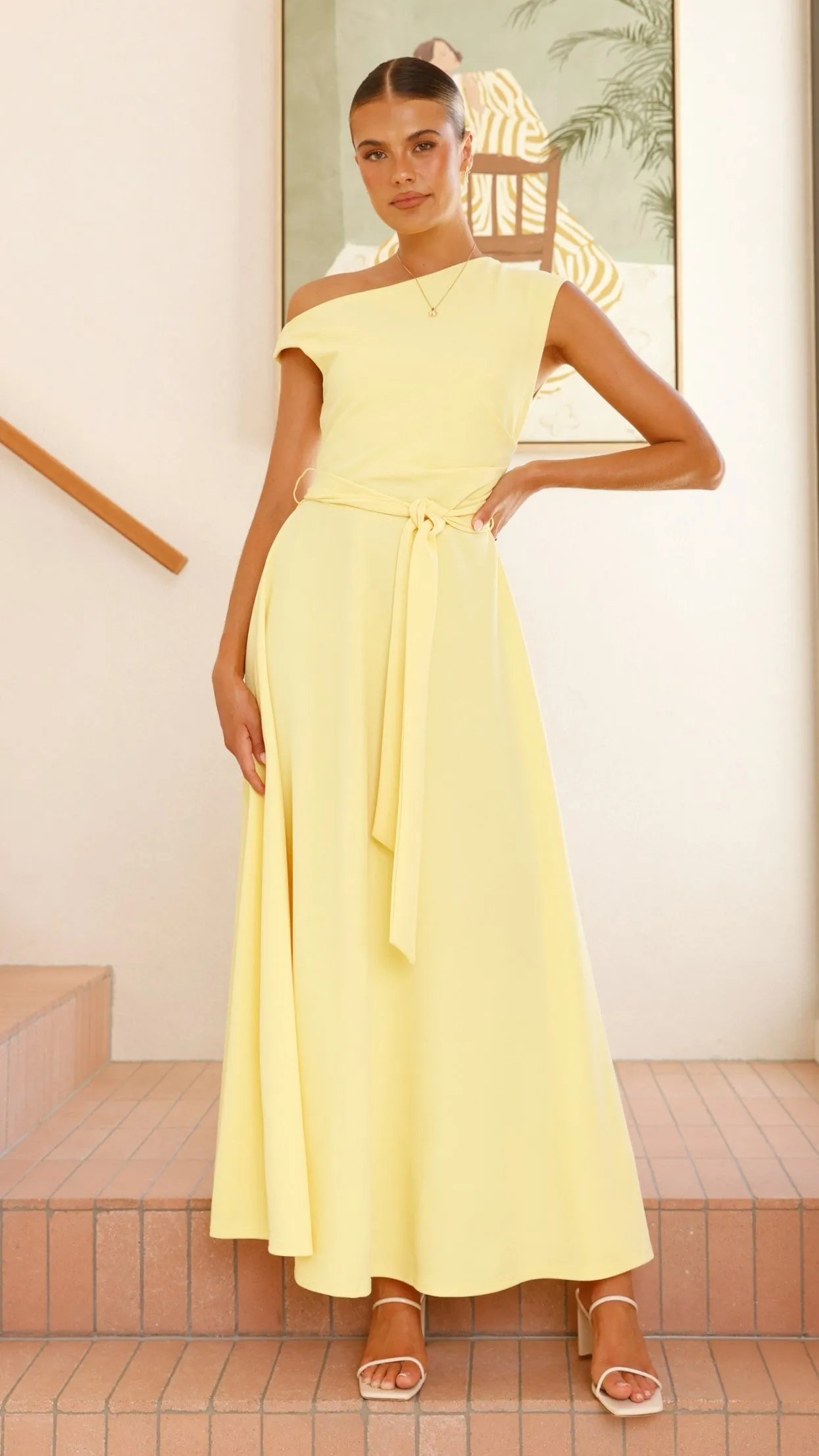 Gemma Maxi Dress - Baby Yellow Wool Glow