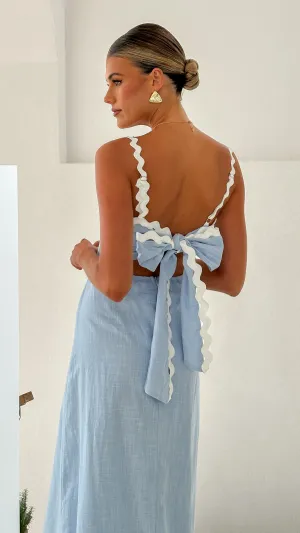 Fiora Maxi Dress - Baby Blue Floral Mood Elegant formal maxi