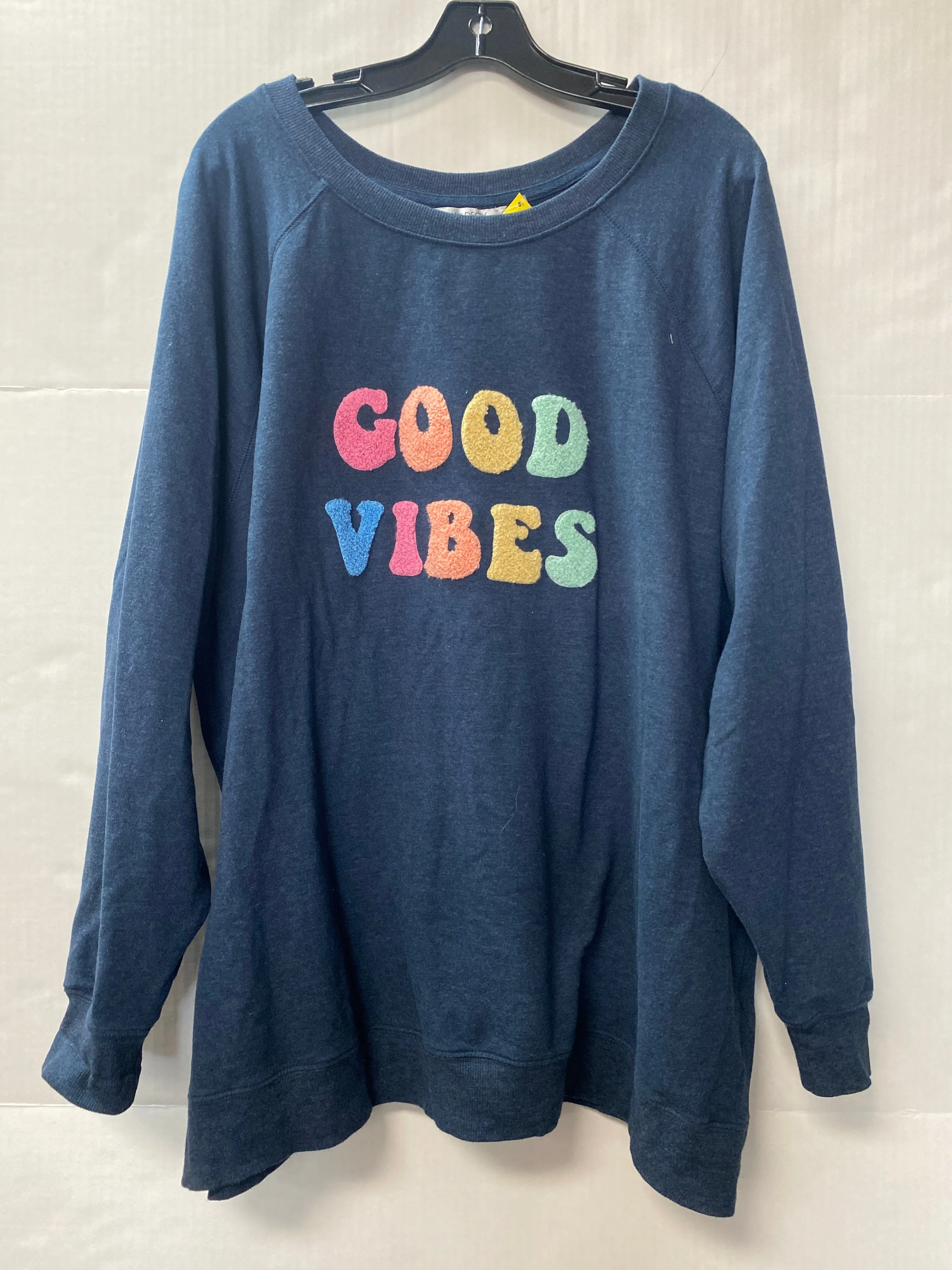 Snow Core SweatAbsorbentLining Sweatshirt Crewneck By Wildfox In Blue, Size: Xxl