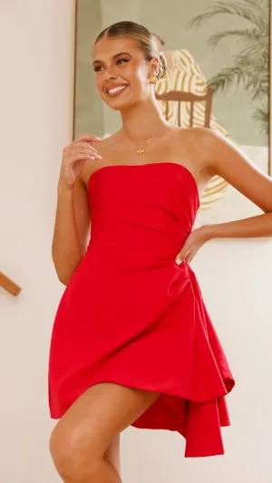 Hanae Mini Dress - Red Bold Silhouette Glow Beat