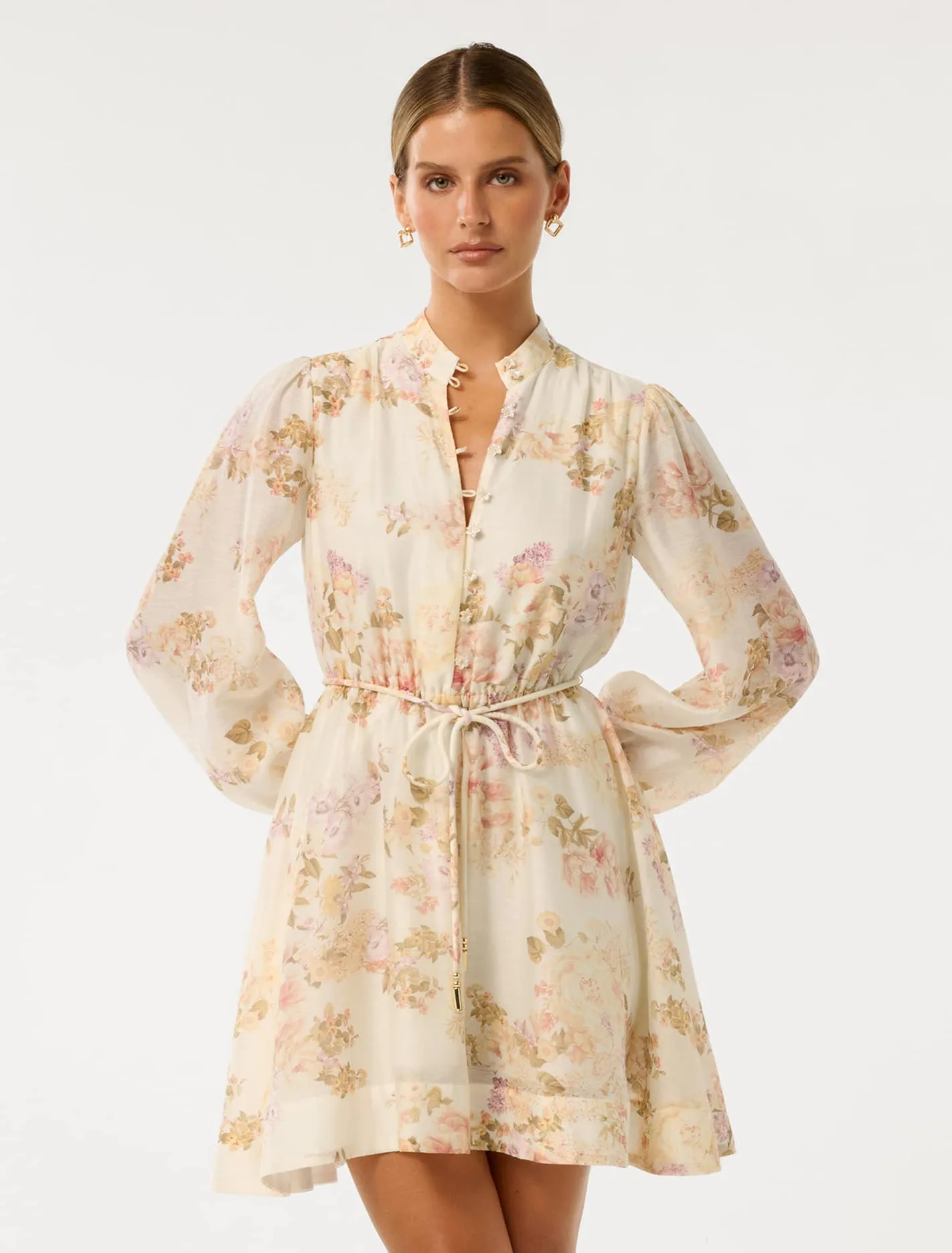 Double Layered Hem Loud Edge Rhys Petite Fluted Mini Dress