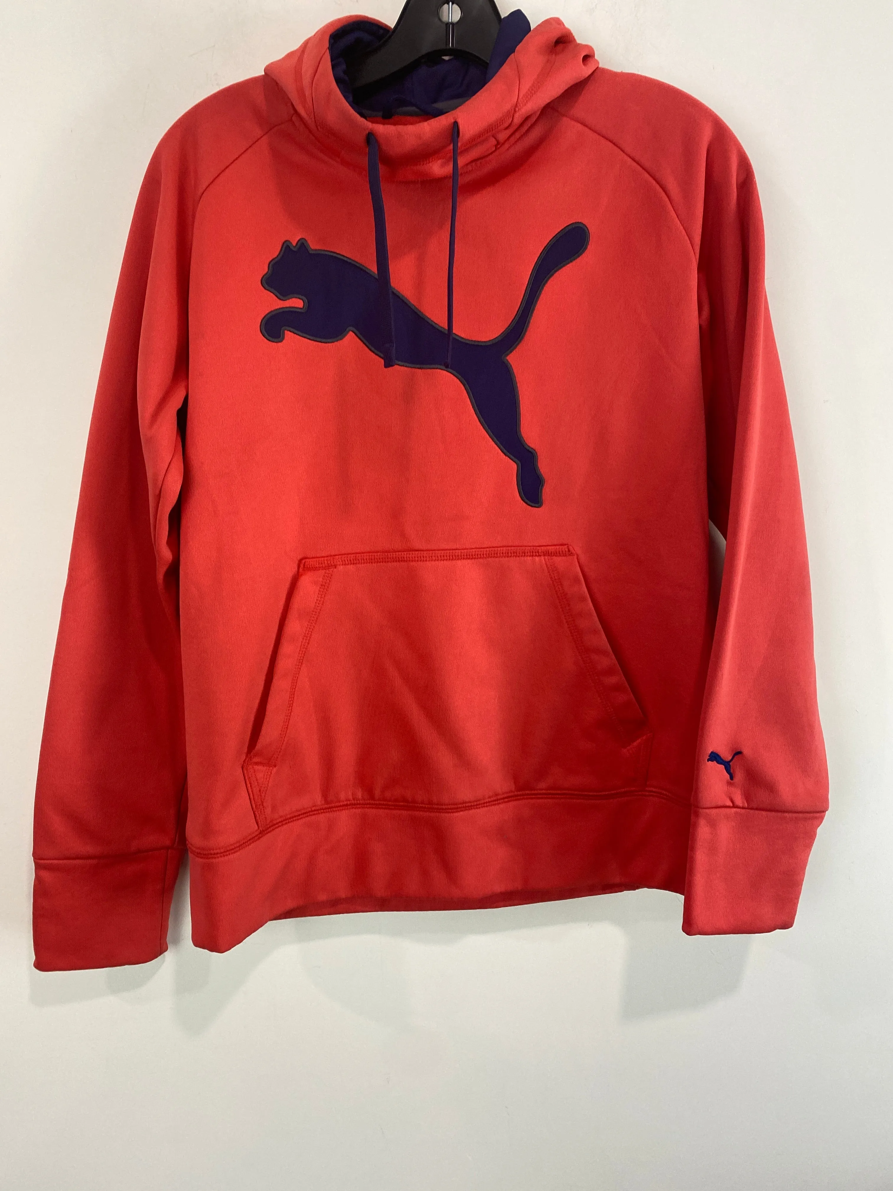 Heavy Outerwear Sweatshirt Hoodie By Puma In Pink, Size: M