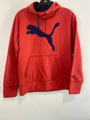 Heavy Outerwear Sweatshirt Hoodie By Puma In Pink, Size: M