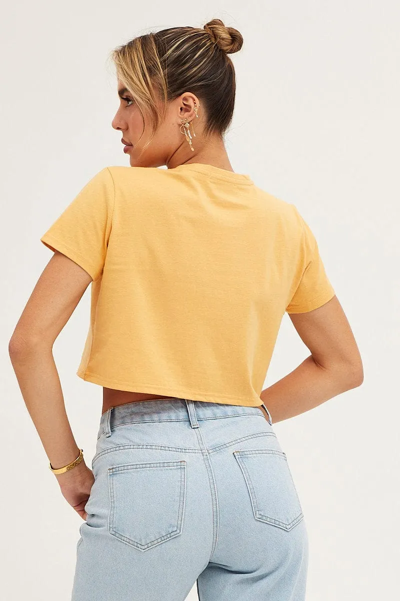 Orange Crop T Shirt Short Sleeve Crew Neck SnagFree Fabric