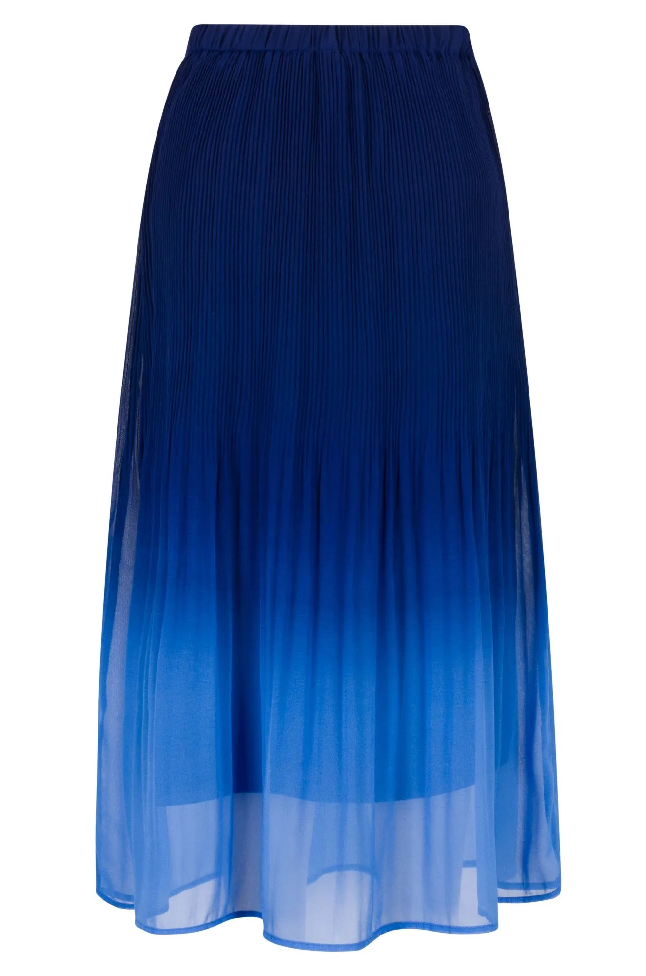 Weekend Outfit Pleated Ombre Chiffon Skirt | BLUE OMBRE | 8592B1
