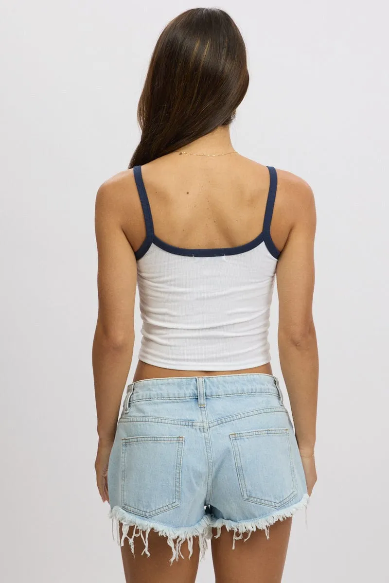 White Graphic Singlet Top Fast Fit SustainableProduction