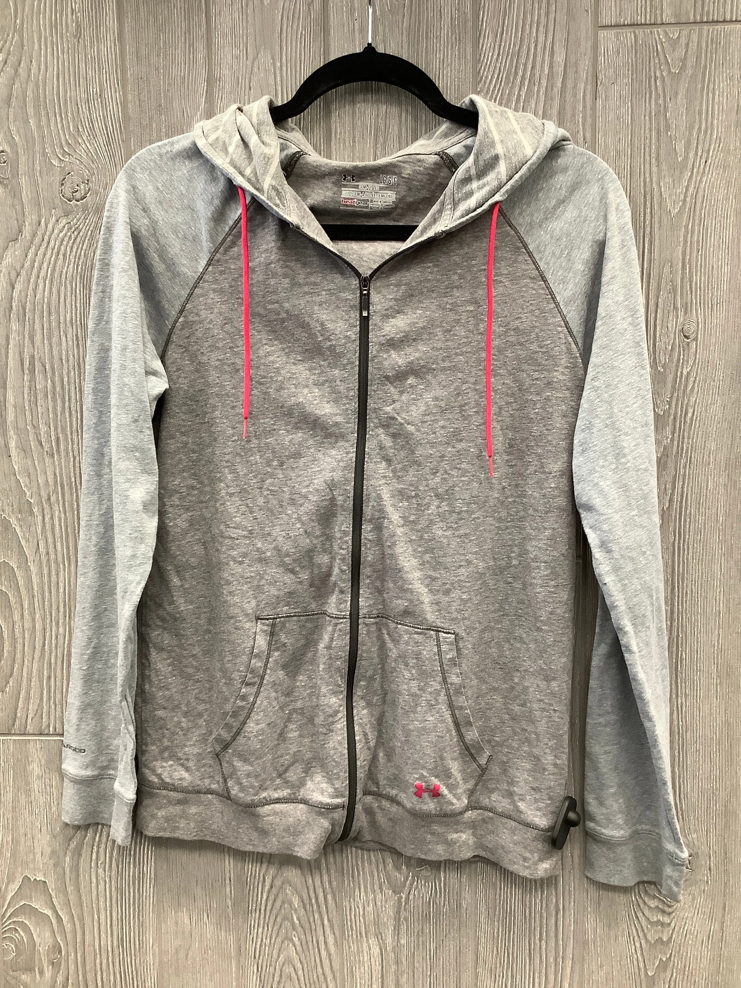 Street Style Athletic Sweatshirt Hoodie By Under Armour In Grey, Size: L