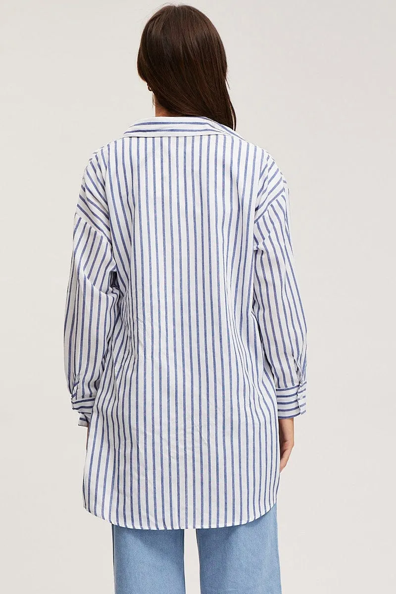 Stripe Night Shirt Relaxed Summer Air