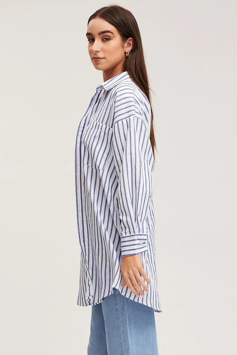 Seamless transition Stripe Night Shirt Relaxed