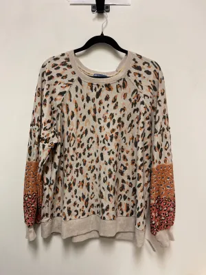 Sweatshirt Crewneck By Democracy In Animal Print, Size: 1x Layered Shirt