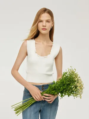 Reversible Women Knitted Tank Top Smooth inner lining
