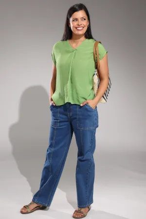 Straight leg Wonder Denim Jeans | MID INDIGO | 6623A1 Day Wear