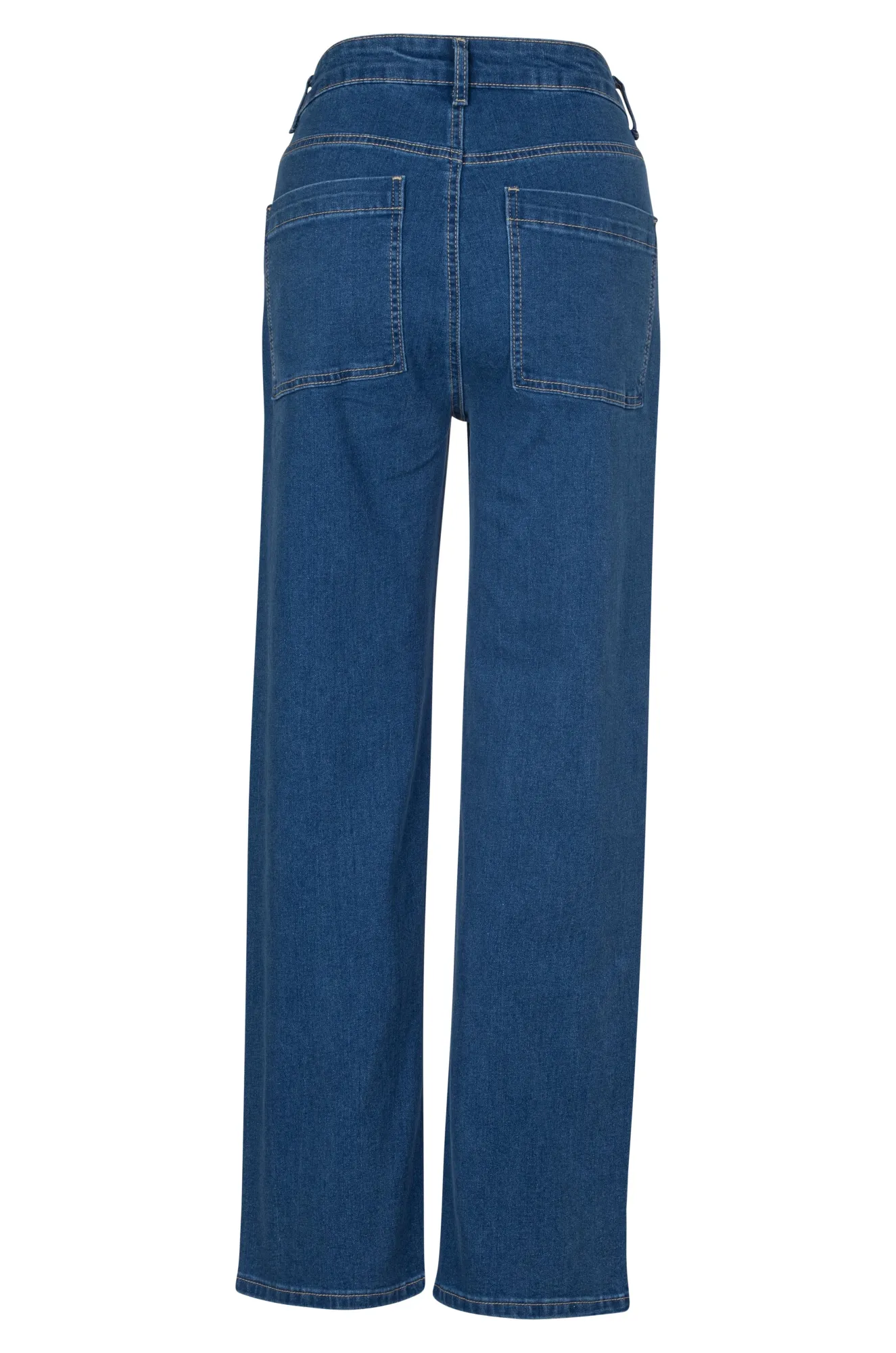 Versatile Winter Warmth Rainy Day High Quality Straight leg Wonder Denim Jeans | MID INDIGO | 6623A1
