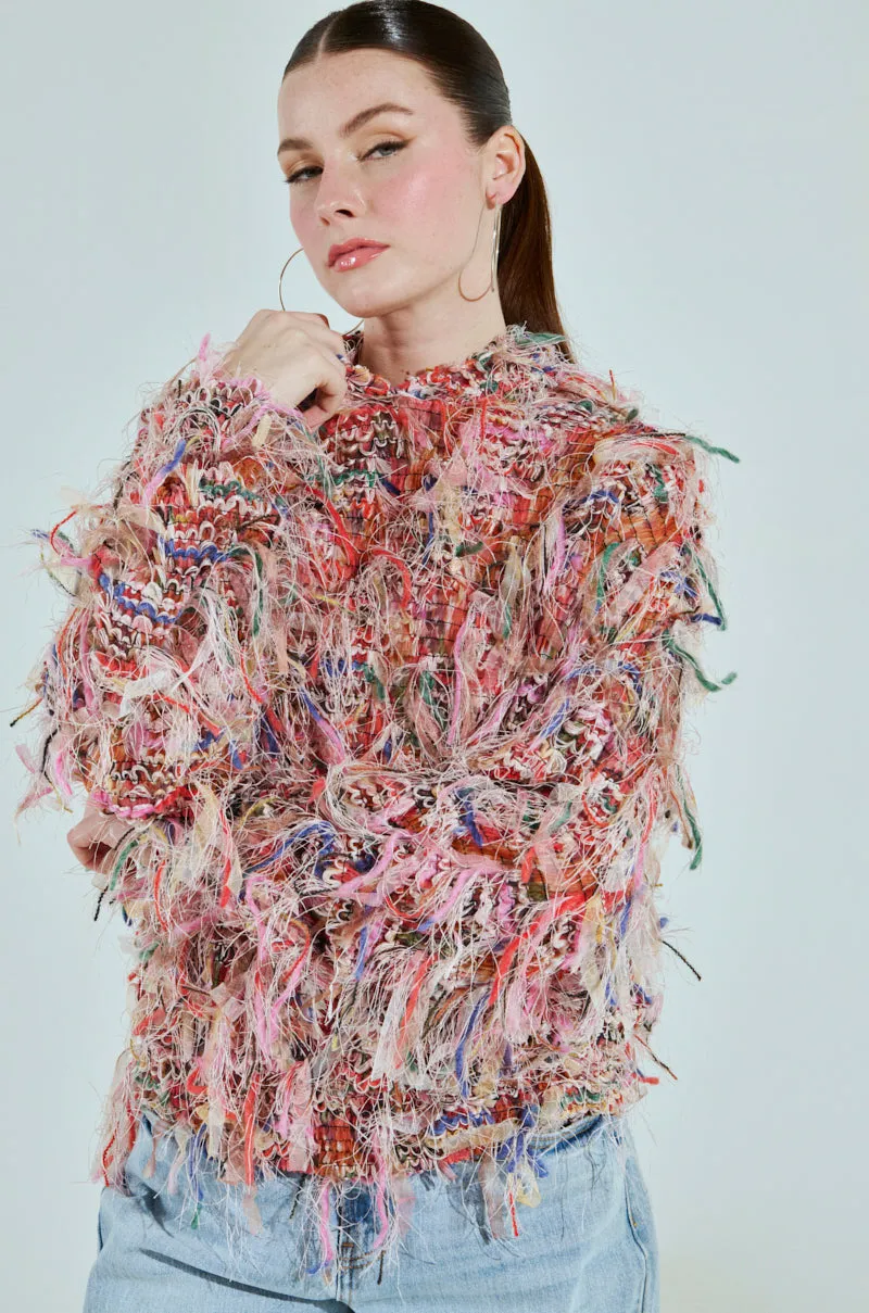 Everyday Comfort ALL OVER THE PLACE FRINGE SWEATSHIRT