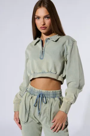 SOCIAL STATUS PULLOVER DENIM SWEATSHIRT Stylish Hoodie goes with sandals