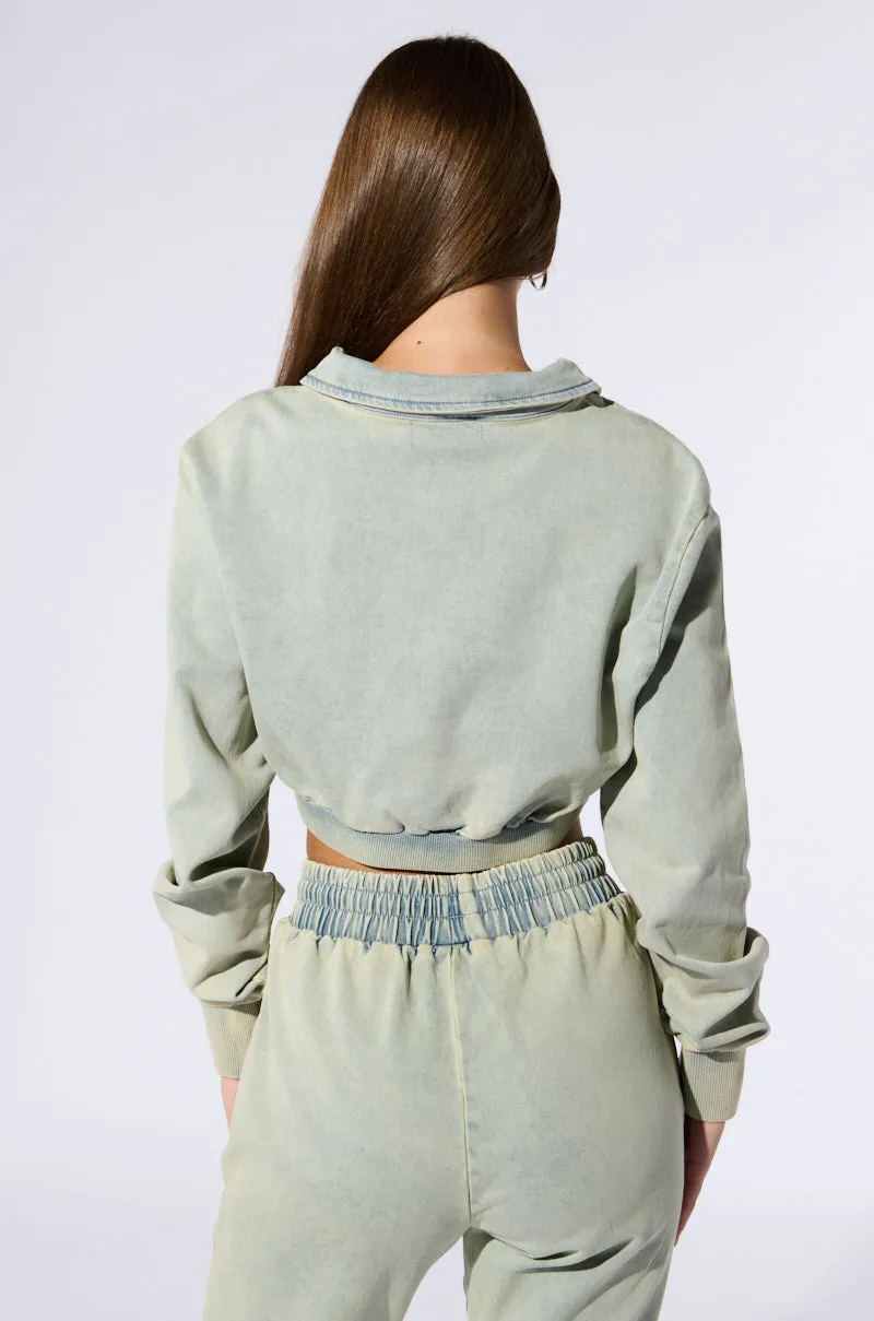 Cozy Street Style SOCIAL STATUS PULLOVER DENIM SWEATSHIRT