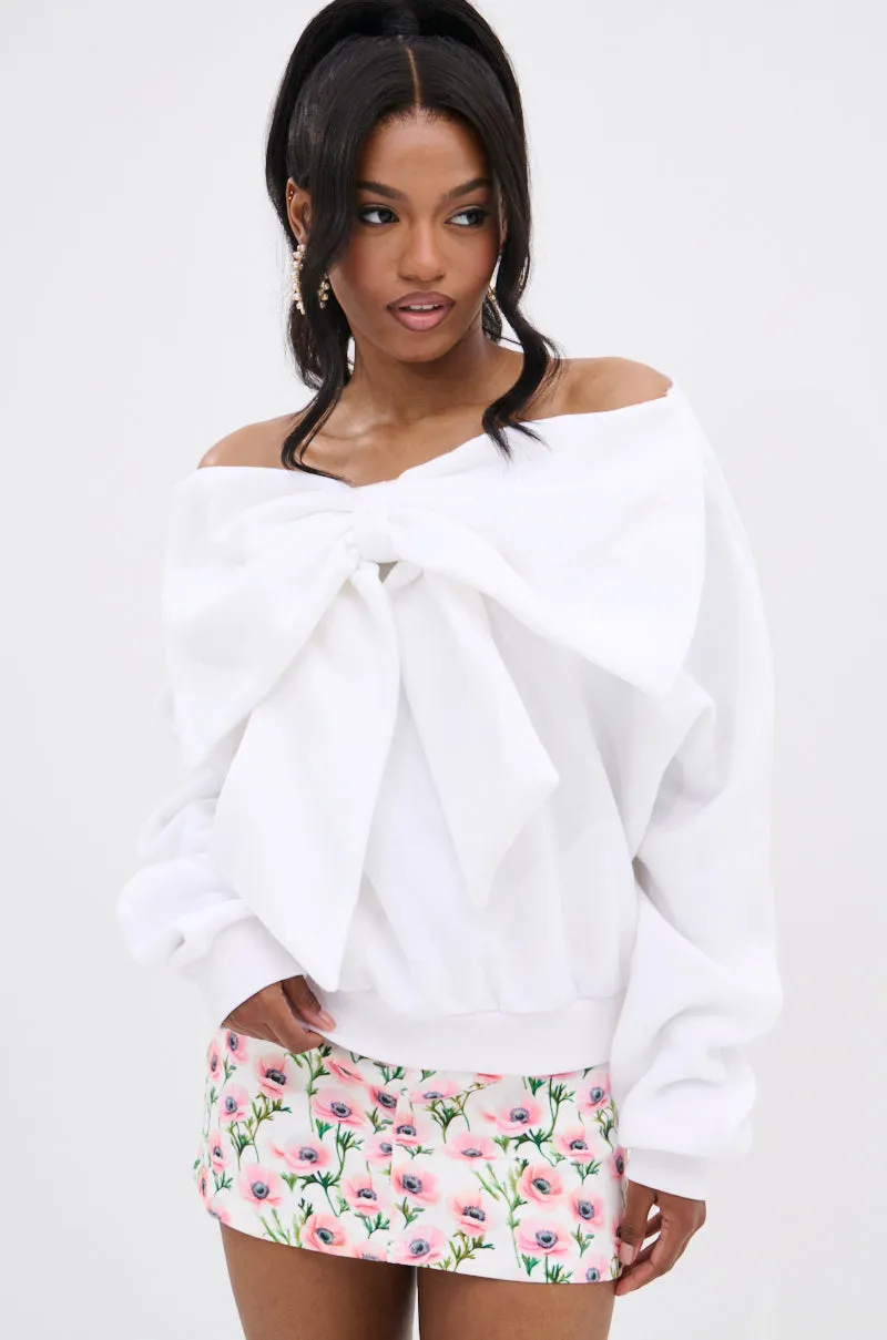 THE BEST BOW SWEATER Moisture wicking fluffy texture