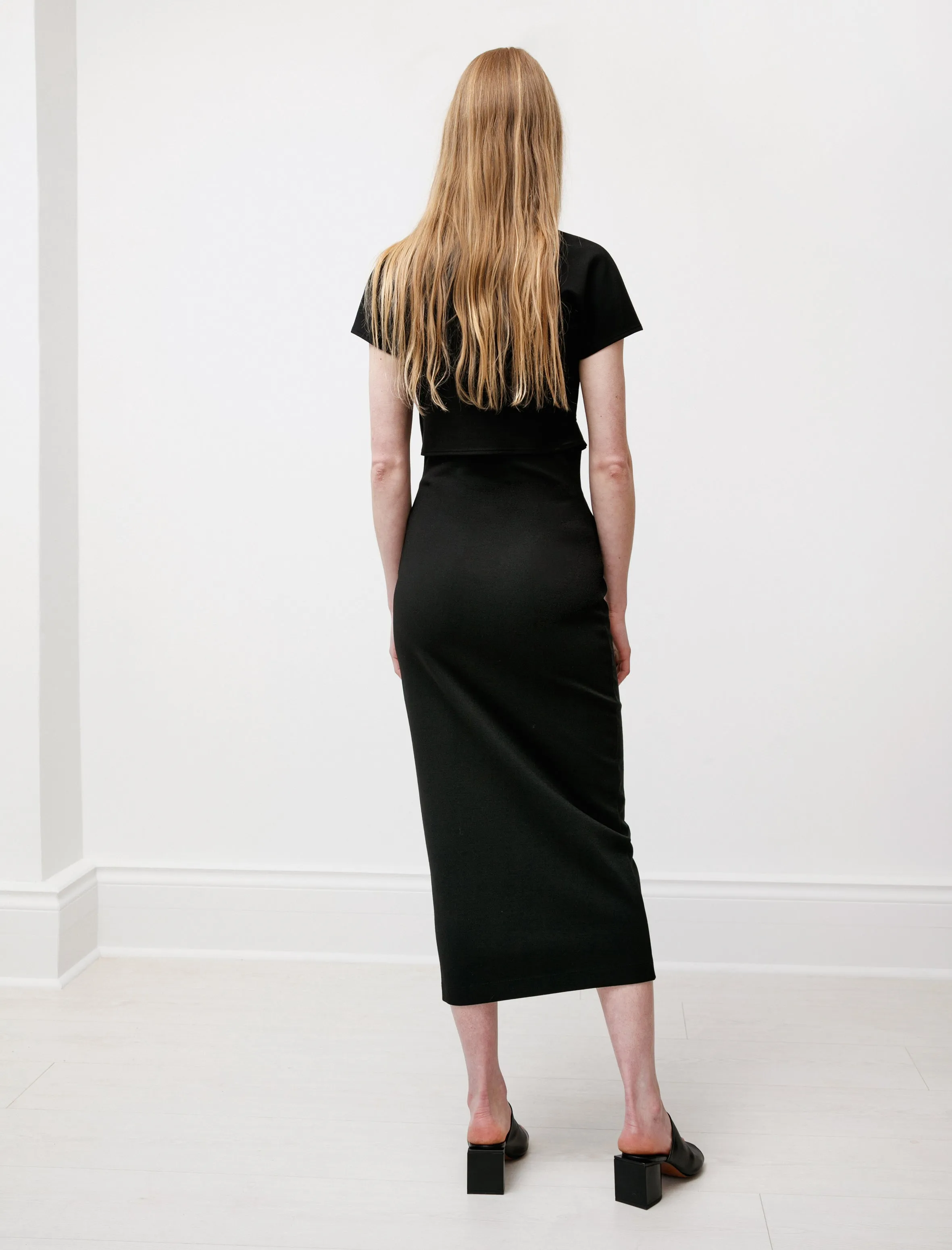 Stretch Highwaist Skirt Black Handmade Quality Global Inspiration