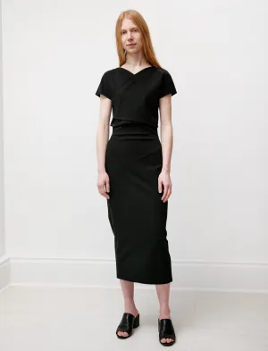 Soft Tones Flexible Waistband Stretch Highwaist Skirt Black