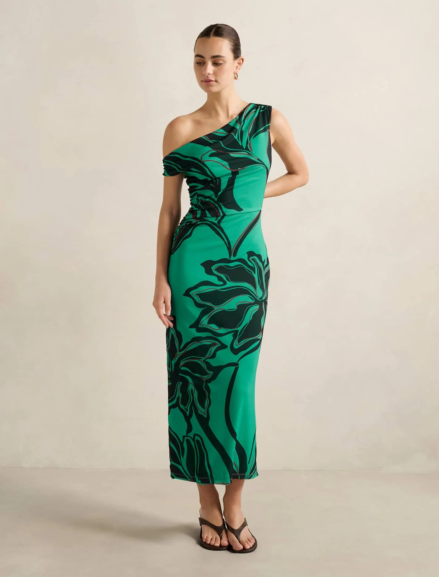 Gisella Tipped Mesh Midi Dress Soft Ray