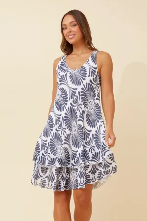 NICOLE ABSTRACT PRINT DRESS Royal Mode