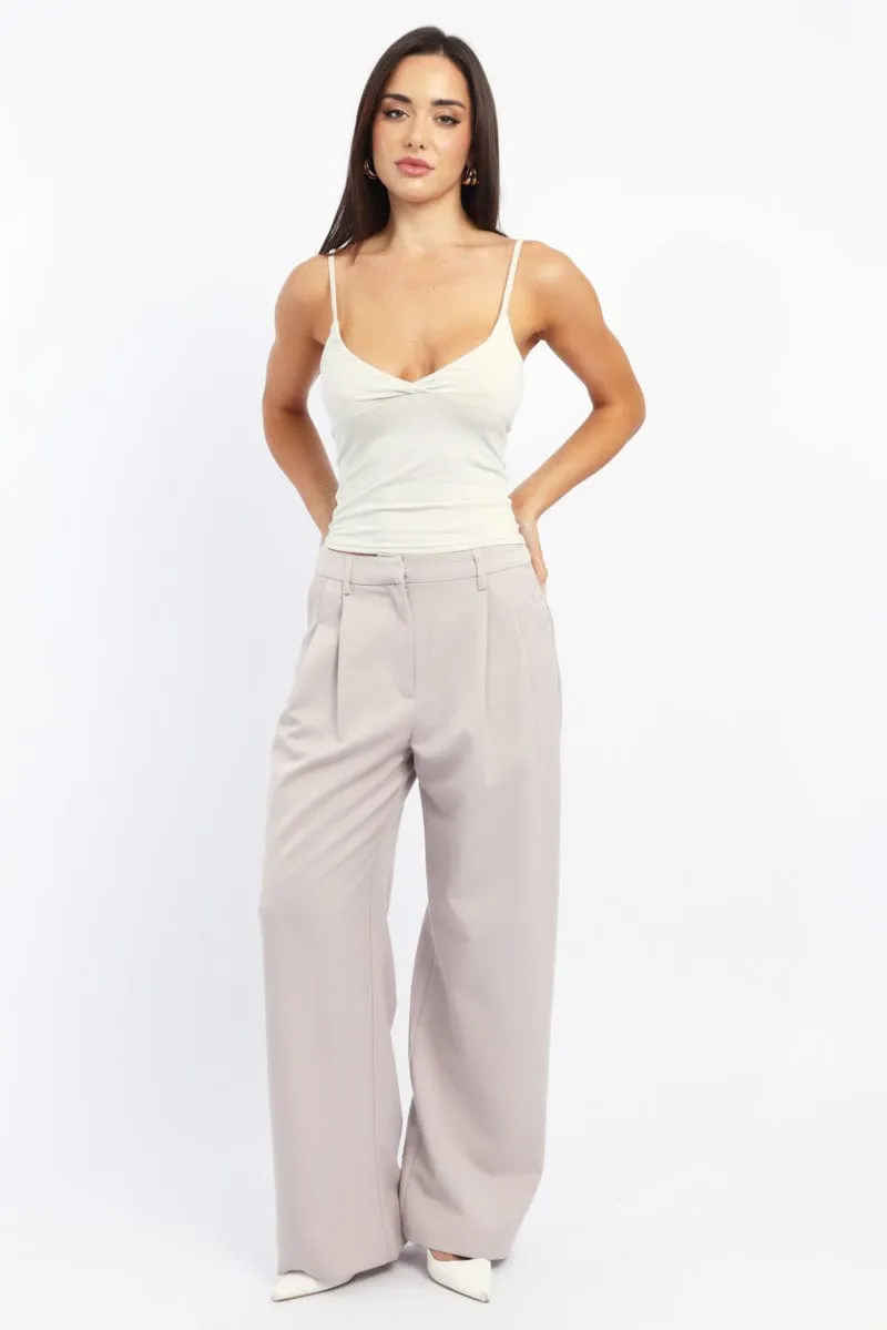 White Supersoft Cami Top Cross Over Casual Chic MoistureControl Lining